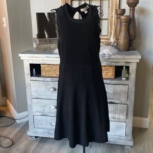 Michael Kors black knit sweater dress sleeveless size medium